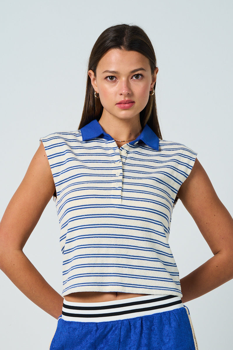 Coastal Blue Collared Button-Up
