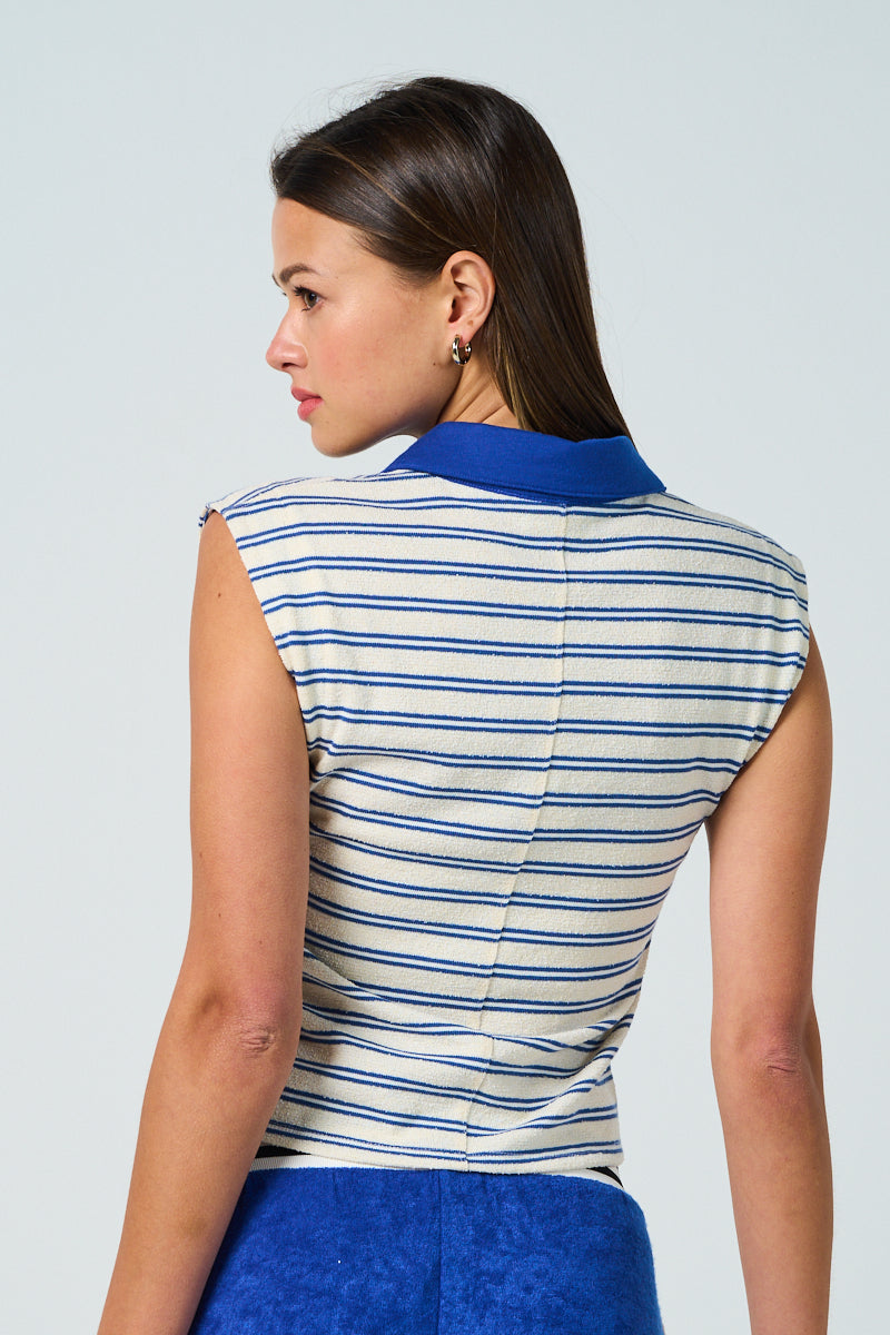 Coastal Blue Collared Button-Up