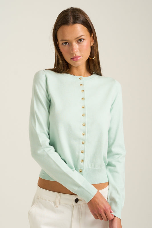 The Delicate Button Knit Top