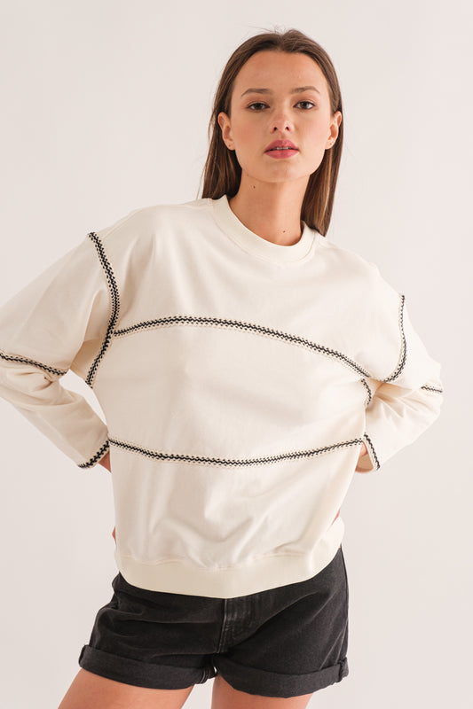 The Contrast Stitch Crewneck