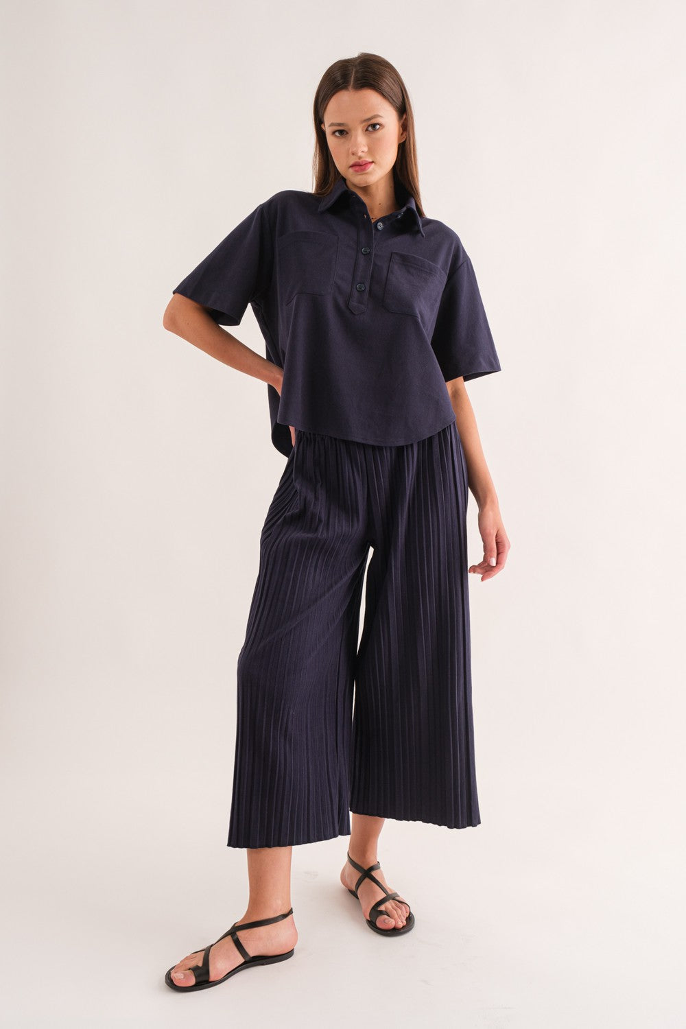 Modern Pocket Collared Knit Top